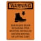 Signmission OSHA WARNING Sign, Saw Blade Beam Retaining W/ Symbol, 14in X 10in Aluminum, 10" W, 14" L, Portrait OS-WS-A-1014-V-13518 - alternate 1